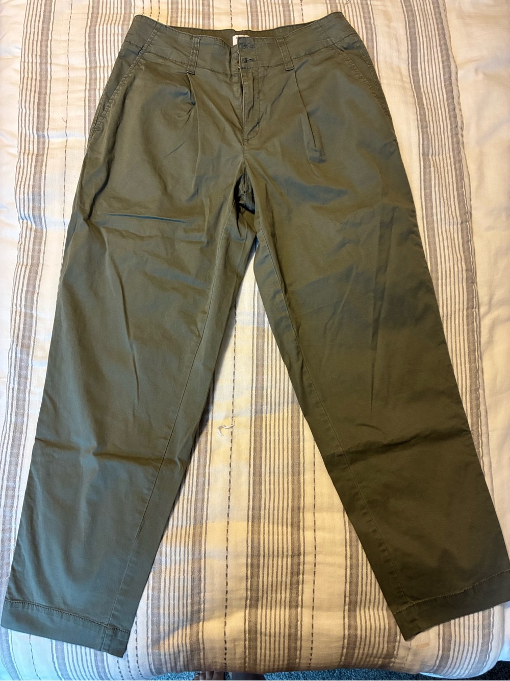 A New Day High Waisted Olive Green Chino Ankle Pants